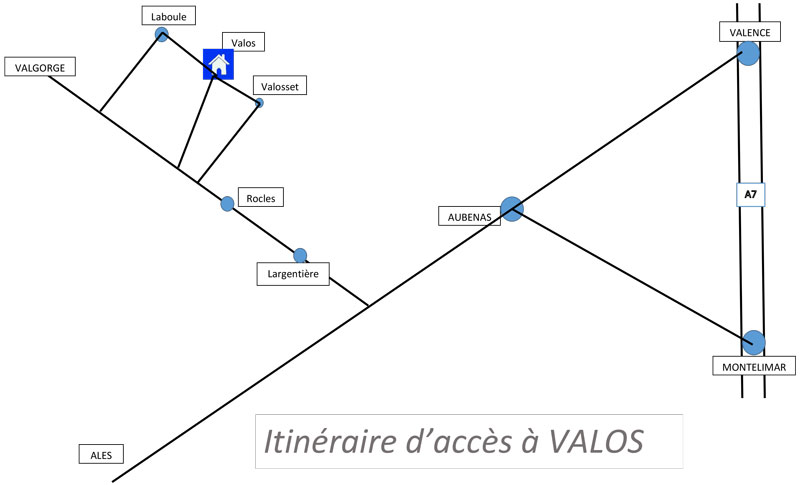 Itinéraire accès valos